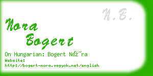 nora bogert business card